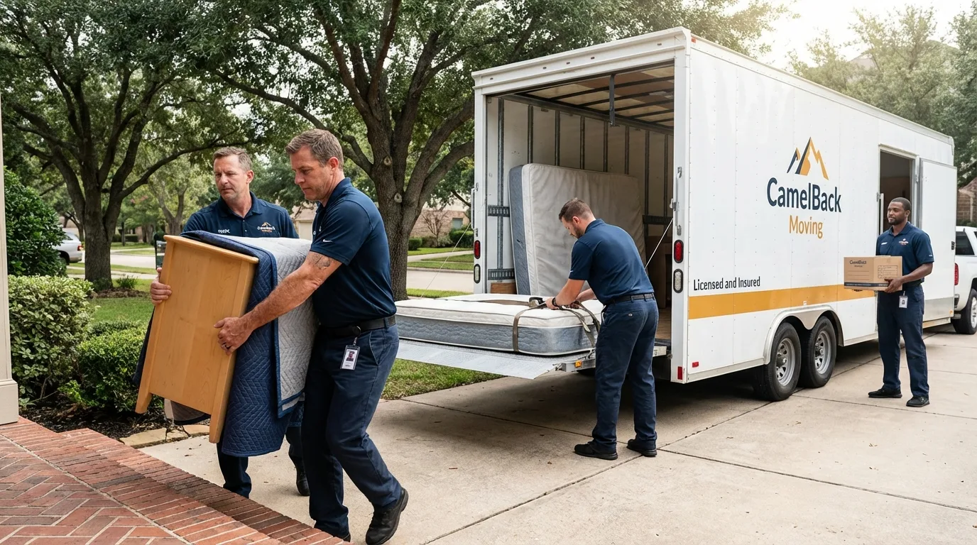 Crew loading residential truck for cross-state move from Ludlow, MA